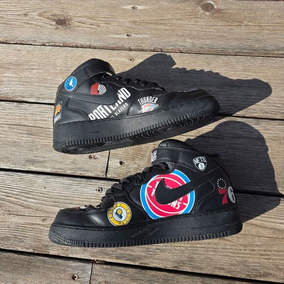 Nike Air Force 1 Mid "Supreme NBA Black" - Picture 3 of 7